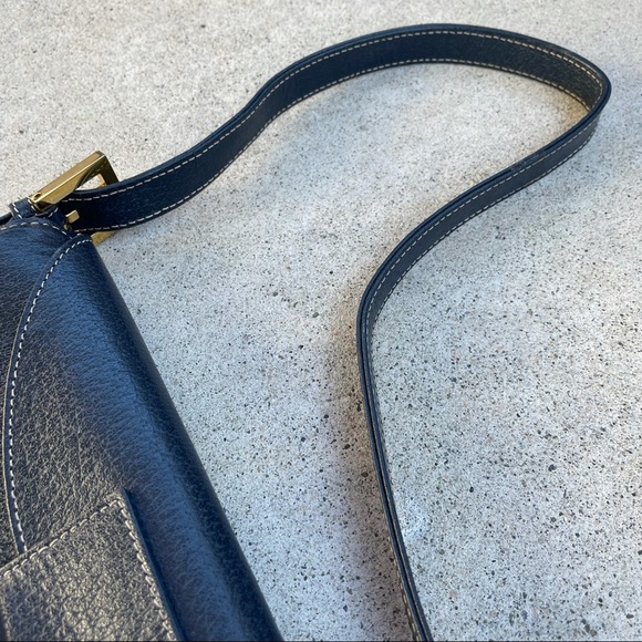 Vintage FENDI Marble-embellished Navy shoulder bag - Picture 11 of 14